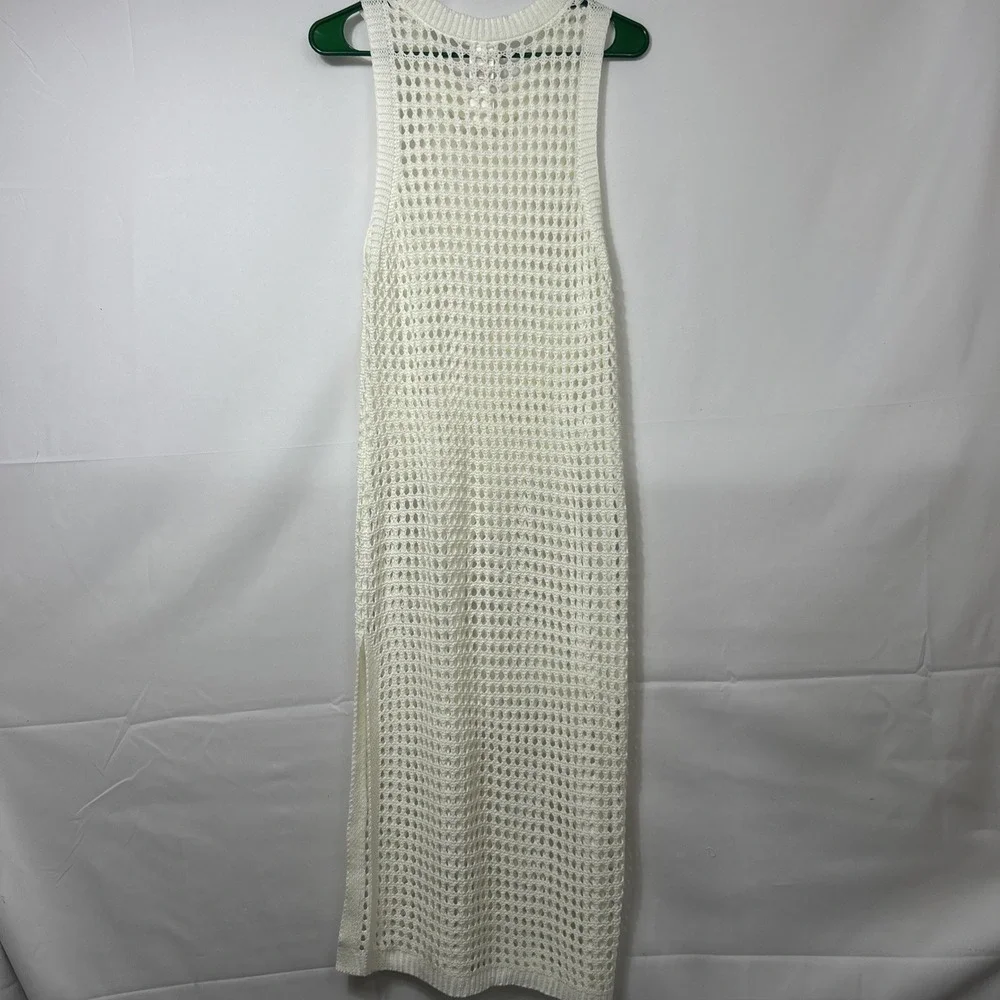 Women's Large White Cream Ivory Shade & Shore Crocheted Cover-up Boho Resort